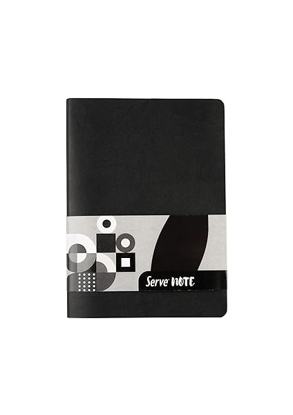 Note Defter 15 x 21 Çizgili Siyah