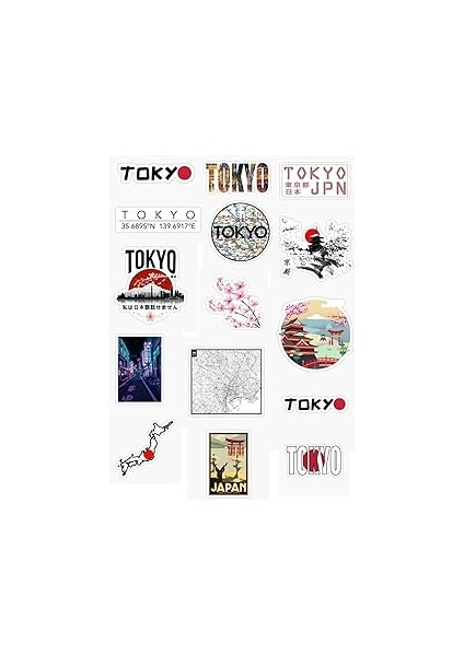 Ms Major Selection Japonya - Tokyo 15'li Tasarım Sticker Seti