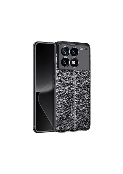 Ehr. Galaxy A05 Uyumlu Kamera Korumalı Deri Görünümlü Silikon Kılıf (Siyah, Poco F6)