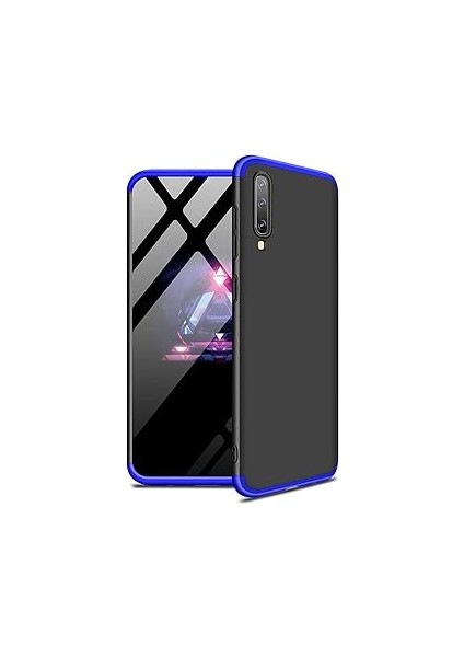 Microsonic Galaxy A70 Kılıf Double Dip 360 Protective Siyah Mavi [galaxy A70 ile Uyuml