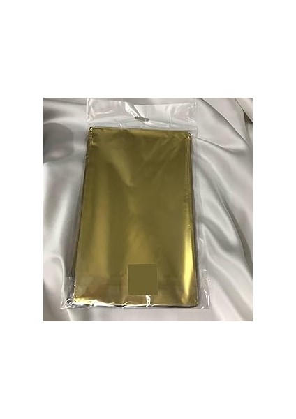 Tek Renk Lüx Hediye Paketi Kendinden Yapışkanlı Metalize Gift Poşet Bantlı 15X25 cm - 5 Adet (Altın