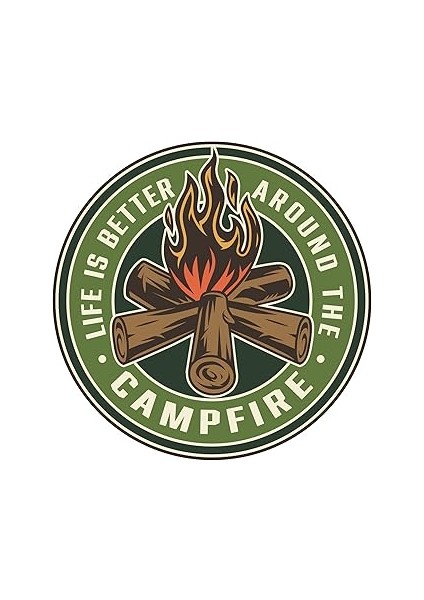 Quart Aksesuar Adventure Camping Ateş Fire Off Road Sticker 10 x 10 cm