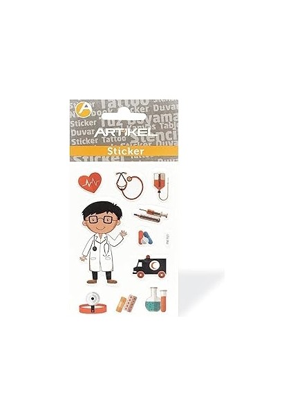 Arti̇kel PM-963 Doktor Sticker, Çıkartma 7,5X11,5 cm