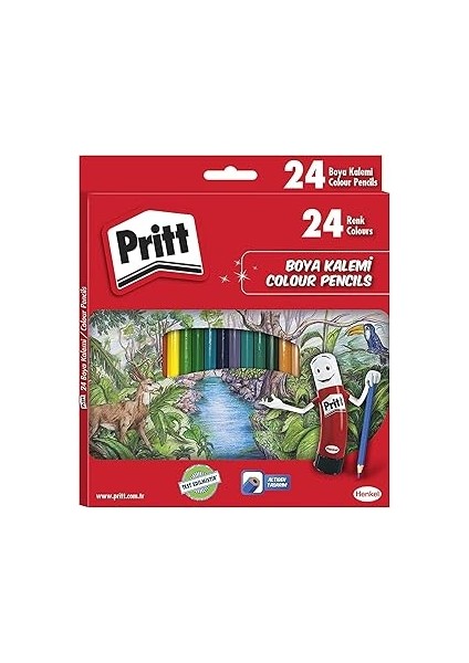 Pritt Kuru Boyalar, Canlı Renklerde Boya Kalemi, Açması Kolay ve Dayanıklı Silinebilir Kalem, Yumuş