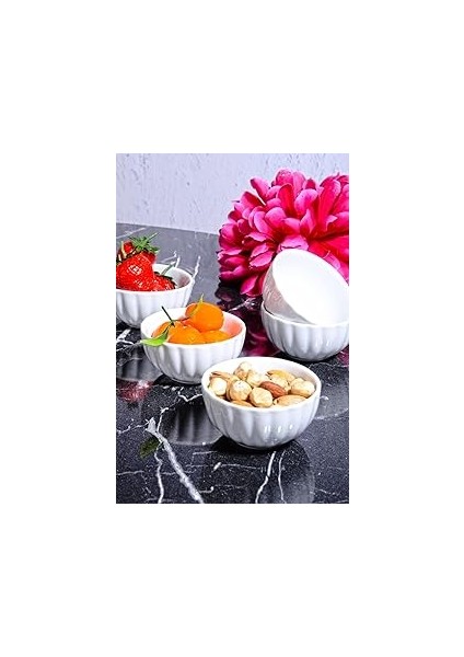 Porselen Diyarı 6'lı Gelincik Kase (7X7X4 Cm)