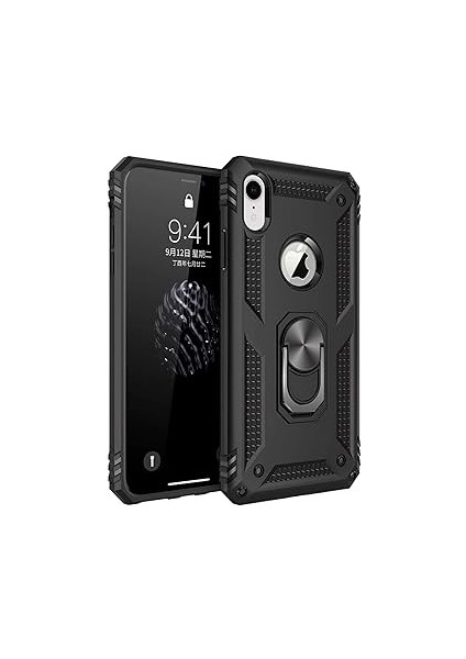 Microsonic Iphone Xr Kılıf Military Ring Siyah [ıphone Xr ile Uyumlu Kılıf - Siya