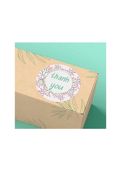 Casalinghi Pembe Teşekkür Etiketi Thank You Etiket Yuvarlak Mat Sticker 3 Cm- 100 Adet