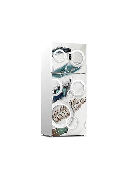 Buzdolabı Sticker Kaplama Dolap Kaplama Etiketi Renkli Tüyler Yuvarlak