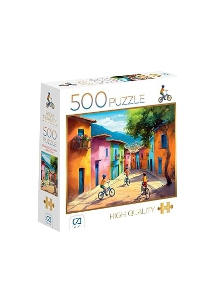 Ca Games Bisikletli Çocuklar 500 Parça 2,2mm Kalınlık 33X48CM Profesyonel Hobi Puzzle Yapboz Serisi
