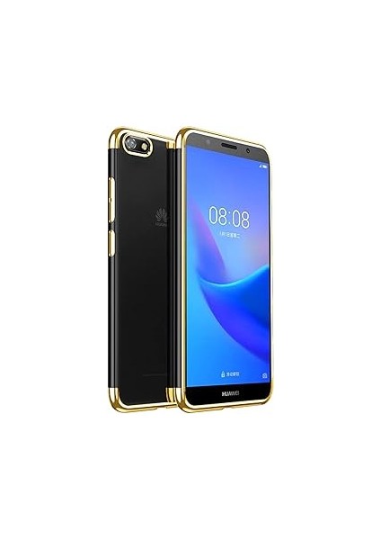 Microsonic Huawei Honor 7s Kılıf Skyfall Transparent Clear Gold