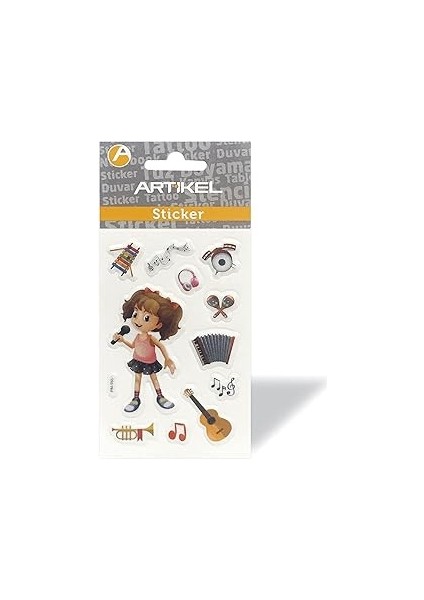 Arti̇kel PM-966 Şarkıcı Sticker, Çıkartma 7,5X11,5 cm