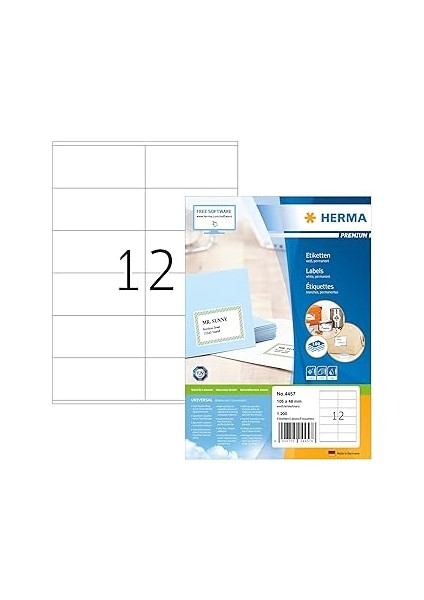 Herma Premium Lazer Etiket A4 100 105X48 Beyaz