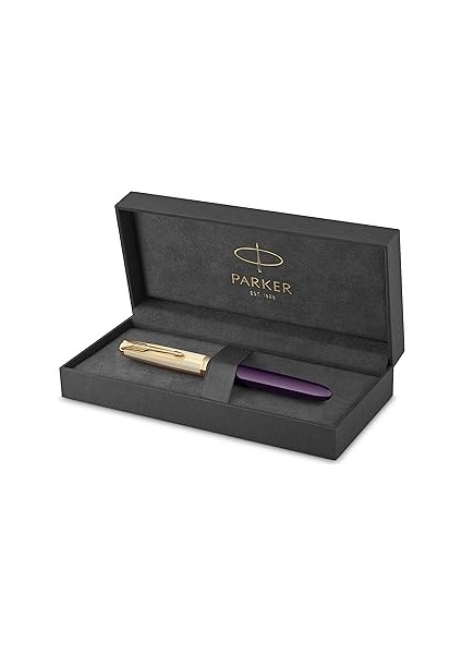 Parker 51 Deluxe Mürdüm Gt, Dolma Kalem, 18K F Uç