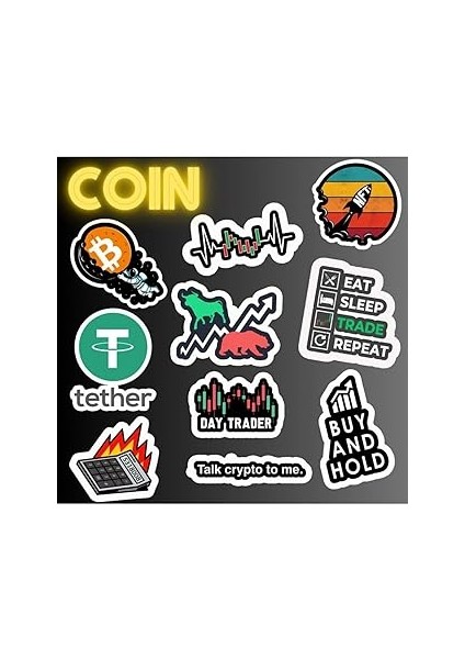 Ms Major Selection Kripto - Borsa - Trader Sticker Seti | Laptop Notebook Telefon Etiket