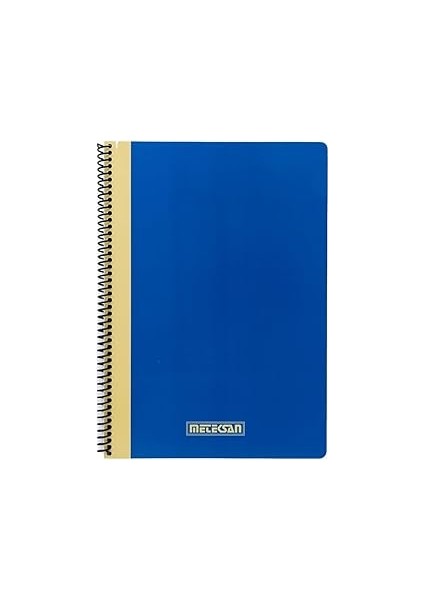 Meteksan Pruva Ofis Serisi, A4 120 Yaprak Kareli Karton Kapaklı Pet Spiralli Defter, Mavi
