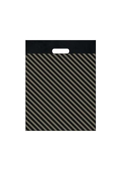 Naksan Takviyeli Siyah Çizgili Poşet 23X36 cm No:2 50 Adet