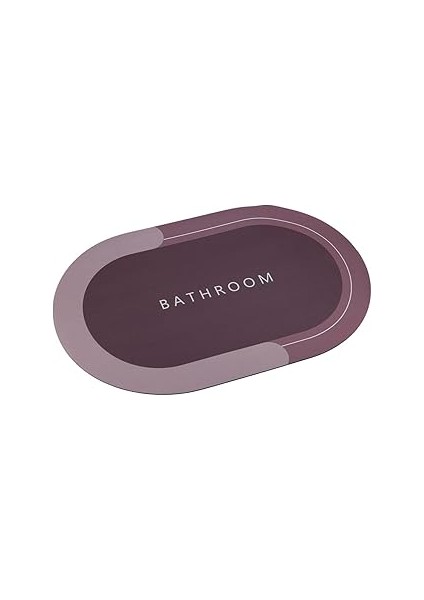 Efe Mark Sihirli Su Emici Banyo ve Çok Amaçlı Kaydırmaz Tabanlı Paspas 58 x 38 Cm, Gül Mürdüm