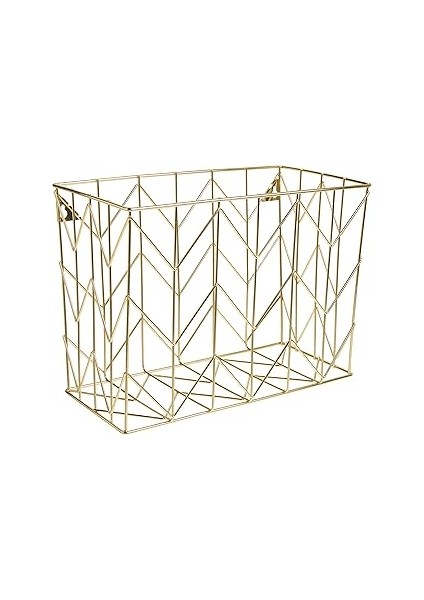 (Hanging File Organizer, Gold) - U Brands Hanging File Desk Organiser, Wire Metal, Gold