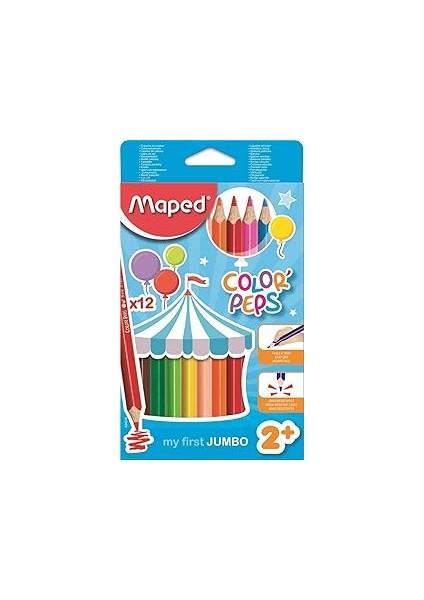 Maped Color Peps Maxi Kuru Boya 12 Renk (834010ZV)
