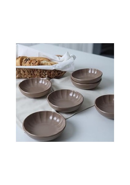 Keramika Mat Toprak Taupe Sirius Çerezlik/sosluk 12 cm 6 Adet 977
