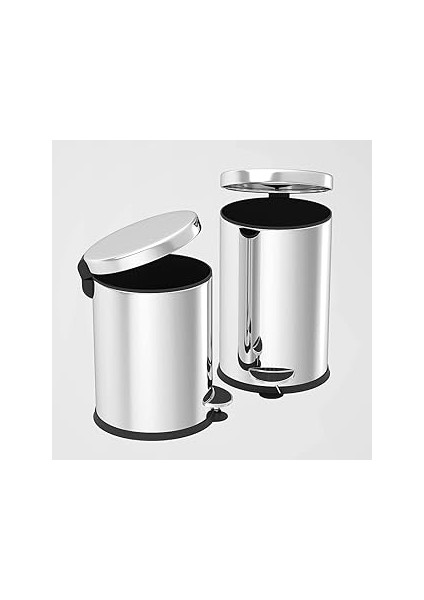Noksi Pedallı Çöp Kovası 3 Lt Krom (NV1001)