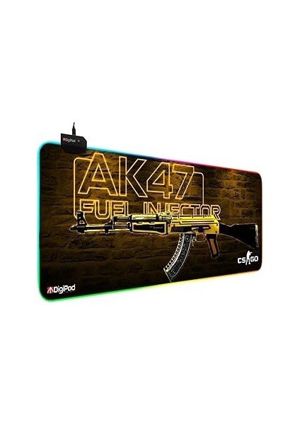 Digipod Rgb Gaming Oyuncu Mousepad Rgb AK47 70 x 30 Kaymaz Taban Mouse Pad 4mm Kalınlık