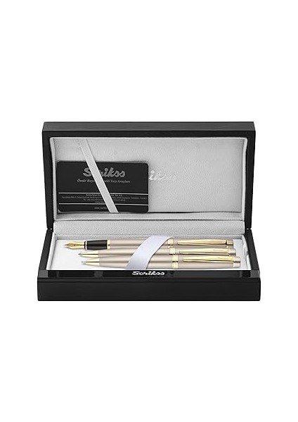 Scrikss Honour 38 Dolma Kalemtükenmez Kalemversatil Kalem Takım Saten Altın