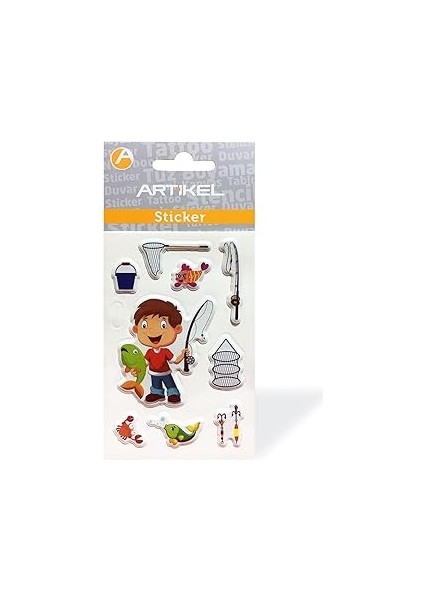 Arti̇kel PM-967 Balıkçı Sticker, Çıkartma 7,5X11,5 cm
