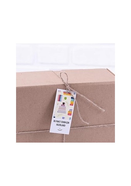 Bimotif Sticker, Bu Paket Senin Hazırlandı, Kitap, 6 cm 4X9CM 8 Adet