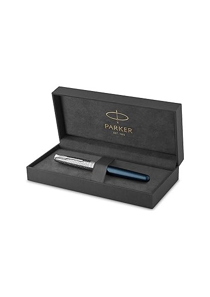 Parker Sonnet Metal Mavi Ct Dolma Kalem 18K, F Uç