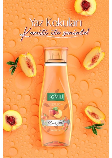 Şeftali Rüyası Vegan Duş Jeli 4'lü Set - Şeftali ve Yaz Meyveleri Kokulu - 4 x 500 ml