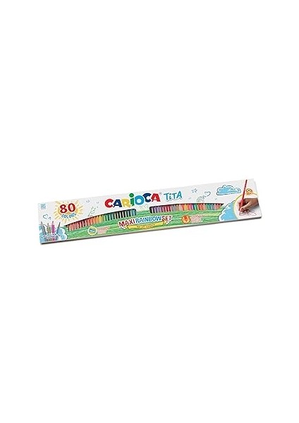 Carioca Tita Kuru Boya Kalemi Maxi Gökkuşağı Set 80'li