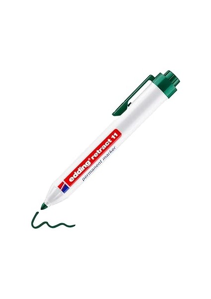 Edding Retract 11 Permanent Markör - Yeşil - 1 Kalem - Yuvarluk Uç 1.5-3 mm