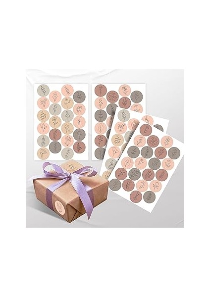 Colortouch Paketleme Çıkartmaları - Hediye Paketleri Için Renkli Sticker - 88 Adet 3.4 cm Çapında -