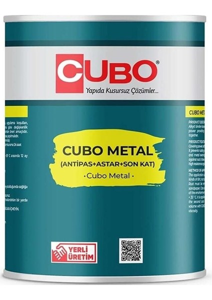 Cubo Metal Pas Boyası Nefti Yeşil 0,75 Litre