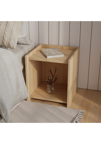 Elbin Komodin | 40 cm - 2 Raflı Ceviz Renkli