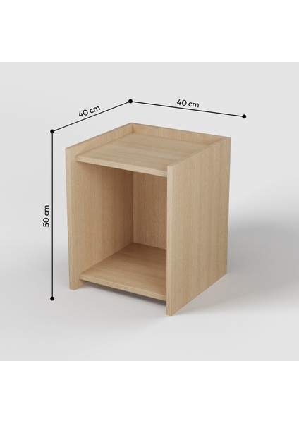 Elbin Komodin | 40 cm - 2 Raflı Ceviz Renkli