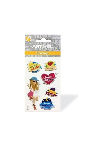 Arti̇kel PM-971 Özgür Kız Sticker, Çıkartma 7,5X11,5 cm