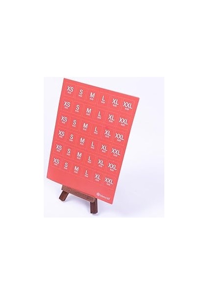 Bimotif Beden Ölçüleri Sticker Seti, Kırmızı, A5 2 Sayfa
