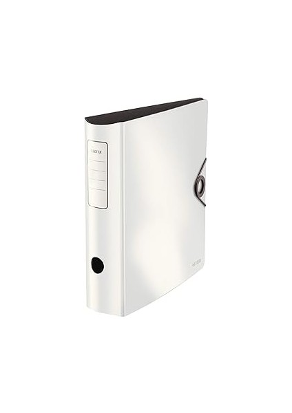 Leitz 180° Active Solid Geniş Klasör, Beyaz, A4, 82 mm Genişliğinde Yuvarlak Sırt, Elastik Bantlı,