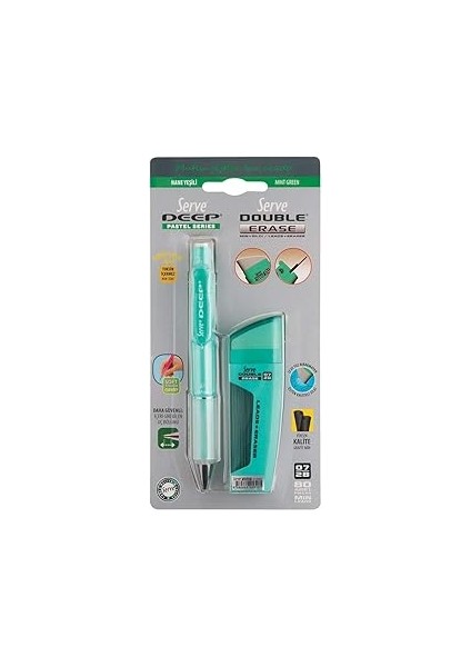 Dble-Deep Mekanik Kurşun Kalem 07 Nane Yesil-2'li Bls
