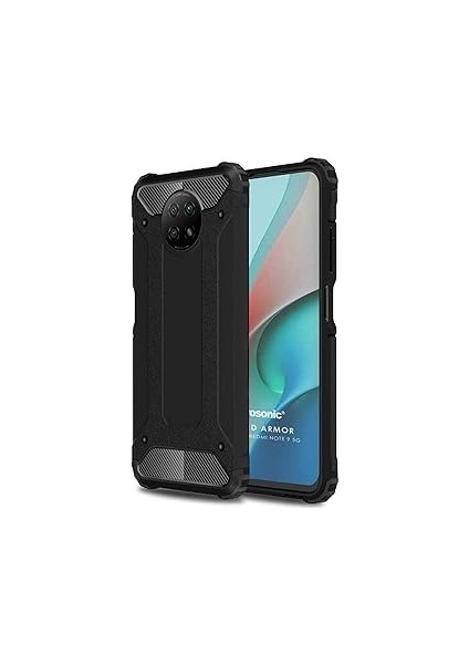 Microsonic Redmi Note 9 5g Kılıf Rugged Armor Siyah [redmi Note 9 5g ile Uyumlu Kılıf -