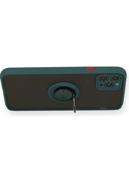 Newface iPhone 11 Pro Kılıf Montreal Yüzüklü Silikon Kapak - Yeşil modelleri