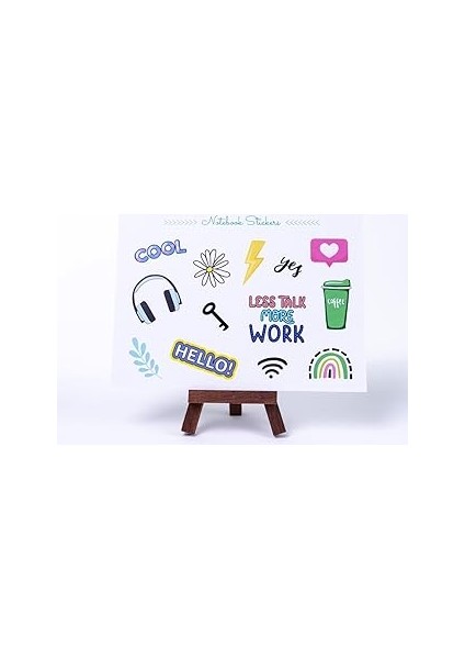 Bimotif Renkli Notebook Sticker Seti, Work, A5 2 Sayfa