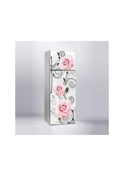 Buzdolabı Sticker Kaplama Dolap Kaplama Etiketi Pembe Güller