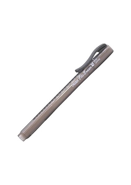 Pentel Clic Eraser 2 Sürgülü Kalem Silgi Şeffaf Gövdeli, Siyah