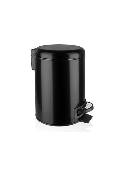 Noksi Paslanmaz Elit Pedallı Çöp Kovası Siyah 5 Lt (000301-3)