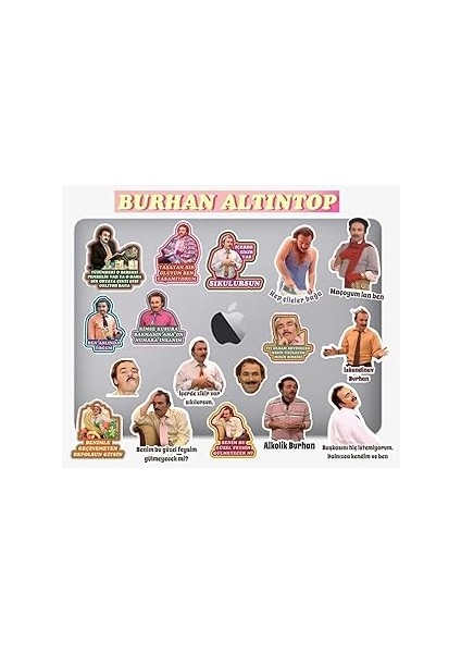 Ms Major Selection Burhan Altıntop Macbook Notebook Tablet Telefon Ajanda Laptop Defter Sticker Set