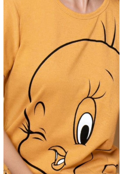 Dreamy Pamuklu Desenli Kısa Kollu Kadın Pijama Takımı