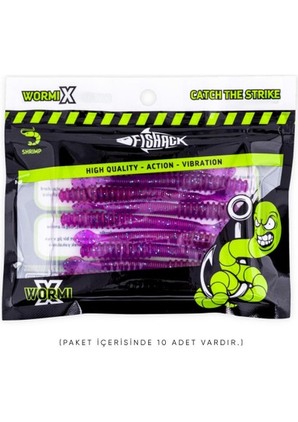Silikon Sahte Kurt Yem - 2,2g 87MM - Fishack Wormix - Uv Boyalı - Purple indirimleri